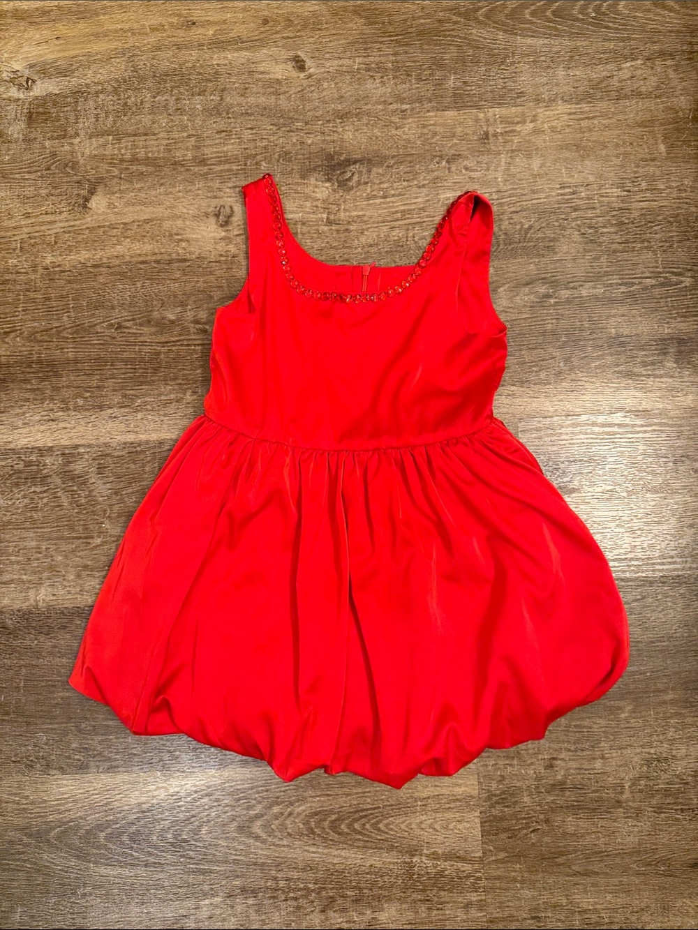 Lola + The Boys Red Sleeveless Bubble Hem Party Dress